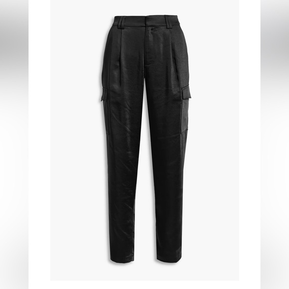 PAIGE Satin cargo pants Black Size 10 Dress Up Holiday Party - Picture 4 of 12